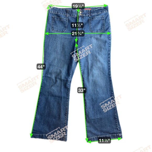 Style‎ Co Jeans Y2K Flare Leg Denim Womens Size 16 Chore Pocket Mid Rise Stretch - Picture 2 of 8